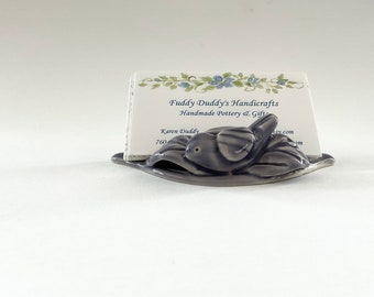 Business card holder // Business Card Holder for Desk // Bird Business Card  Holder // Purple Card Holder