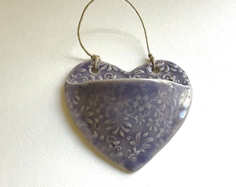 Heart Wall Pocket // Ceramic Wall Pocket // Ceramic Wall Pocket // Gift for Her // Air Plant Hanging Planter