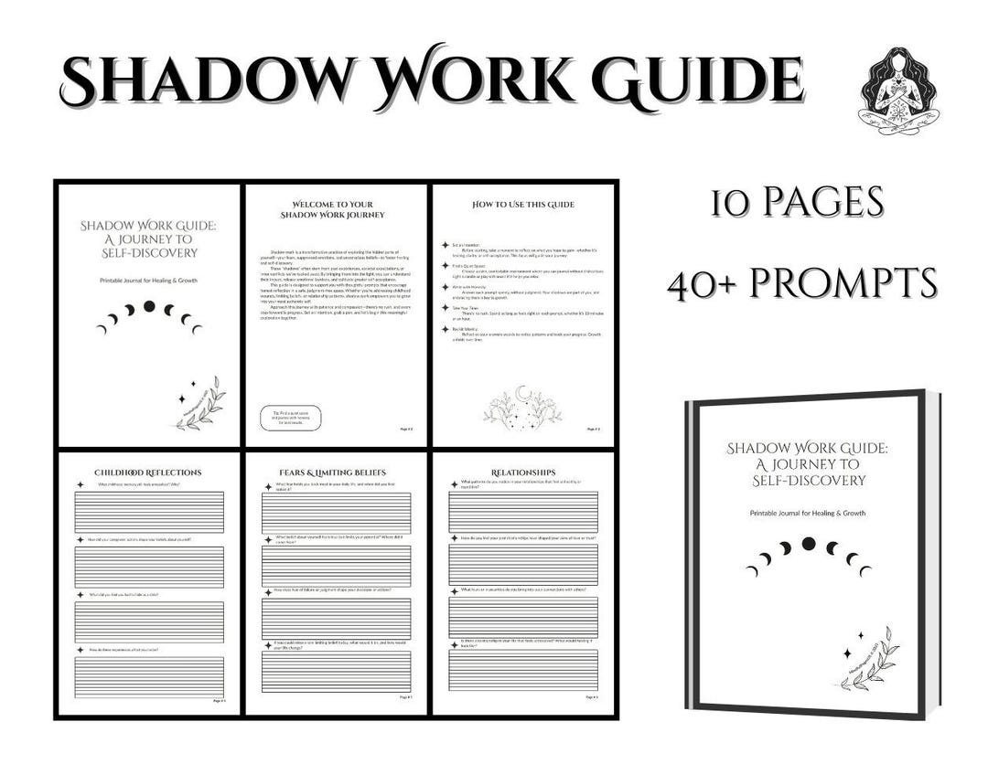Shadow Work Journal Guided Selfhealing, 40+ Prompts (digital PDF