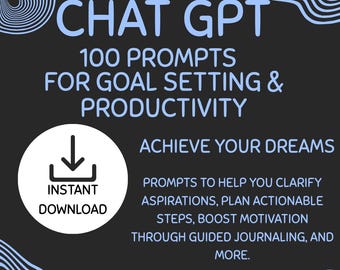 AI Journaling Prompts: 100 Goal Setting Questions, ChatGPT Guide (PDF Download)