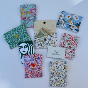 Gift Card Holder/Wallet with snap closure Two Styles: Single or Double Pocket.