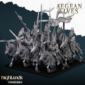 Aegean Elves Dragon Knights - Highlands Miniatures