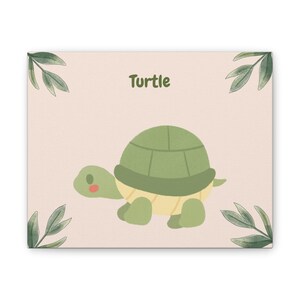 Cute Turtle Canvas Art Print, Nursery Decor, Child&#39;s Room Wall Art, Animal Illustration, Gift for Kids