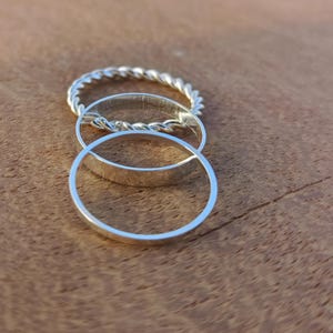 Solid 925 Sterling Silver Set Spinner Ring  Handmade Twisted Band Anxiety Ring Wide Meditation Fidget Ring