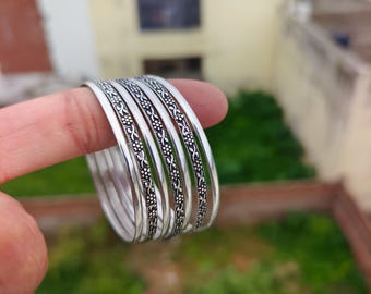 Handgemachter Armreif aus Sterlingsilber, handgefertigt, indischer Tribal-Schmuck