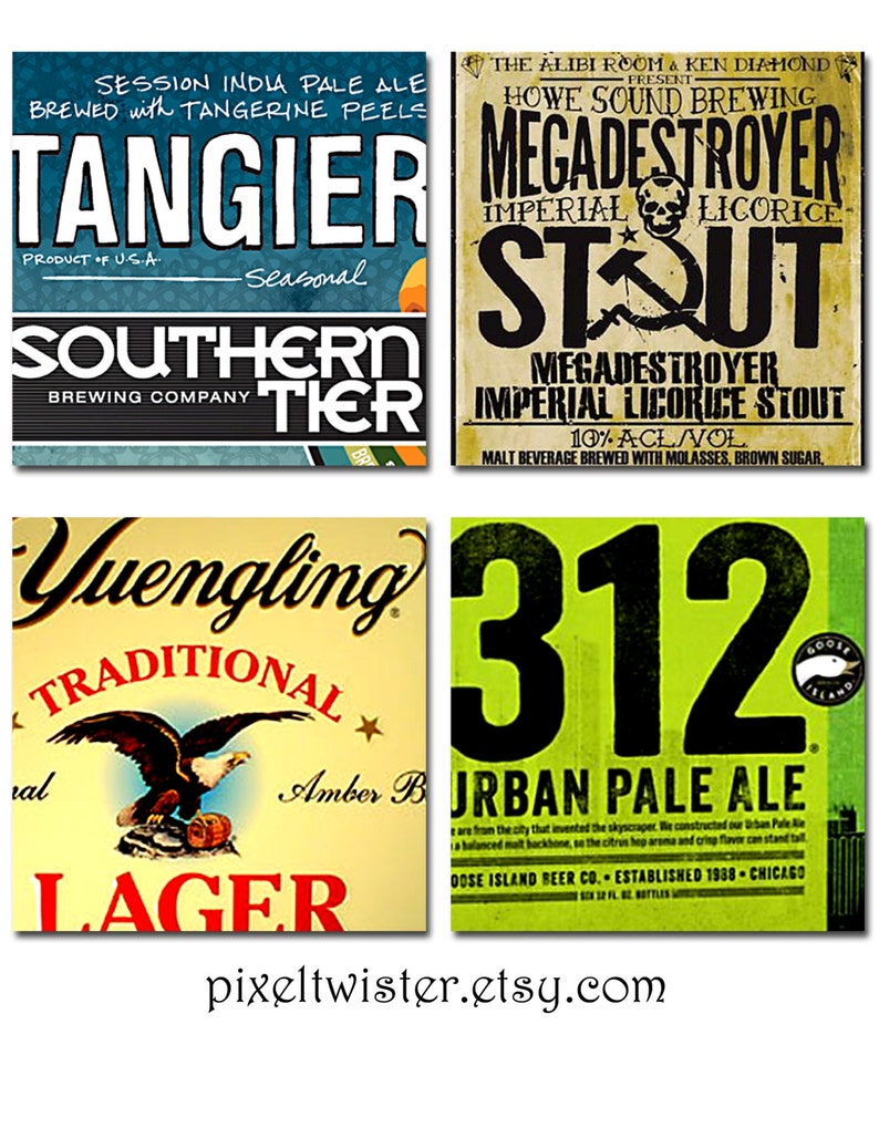 Beer Logo Coasters Can Art Bar Gift India Pale Ale Craft Hops Etsy