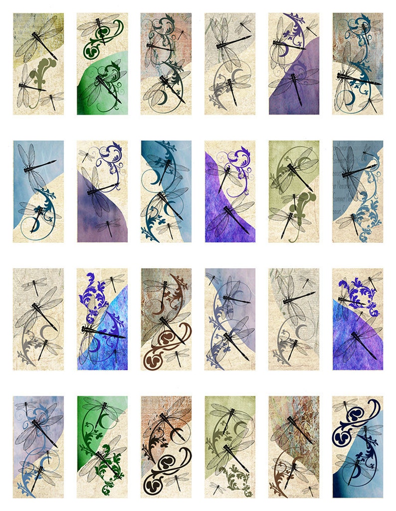 Dragonflies Instant Download Domino 1 X 2 Inch Digital Image Collage ...