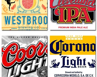 Beer Logo Label IPA Coasters Can Art India Pale Ale  Hops Instant Download 4 Inch Squares 5 Sets of 4 Images Each JPEG (16-16)