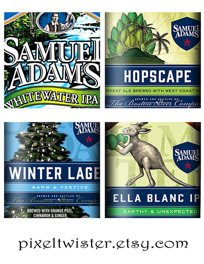 Beer Logo, Coasters, Can Art, Bar Gift, Samuel Adams Collection
