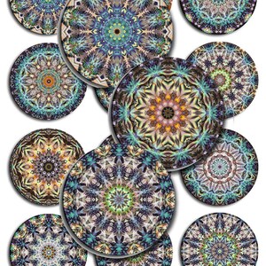 Mandala Round Instant Download 1,1.5,2 Inch JPEG (A-28P)