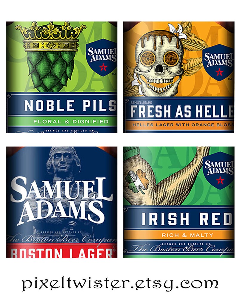 Beer Logo, Coasters, Can Art, Bar Gift, Samuel Adams Collection