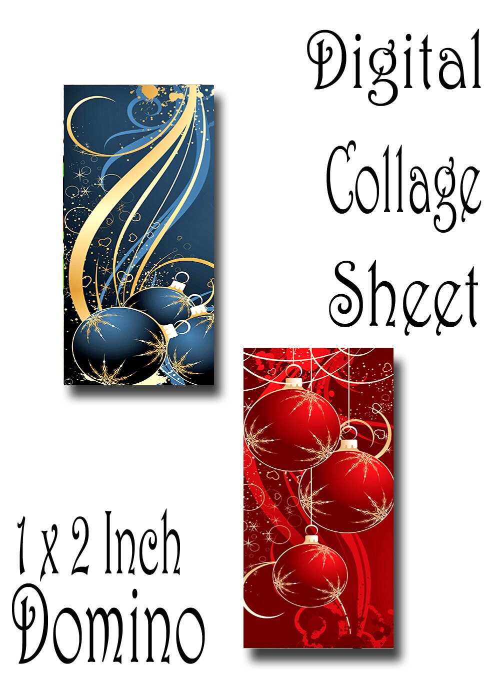 Christmas Domino 1 X 2 Inch Instant Download Digital Image Collage JPEG ...