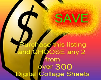 Special Offer Bogo - Any 2 Collage Sheets Digital JPEG Images 300 DPI (SAVE)