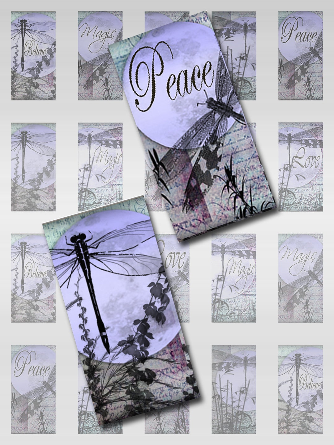 Dragonflies Domino 1 X 2 Inch Instant Download Digital Image Collage ...