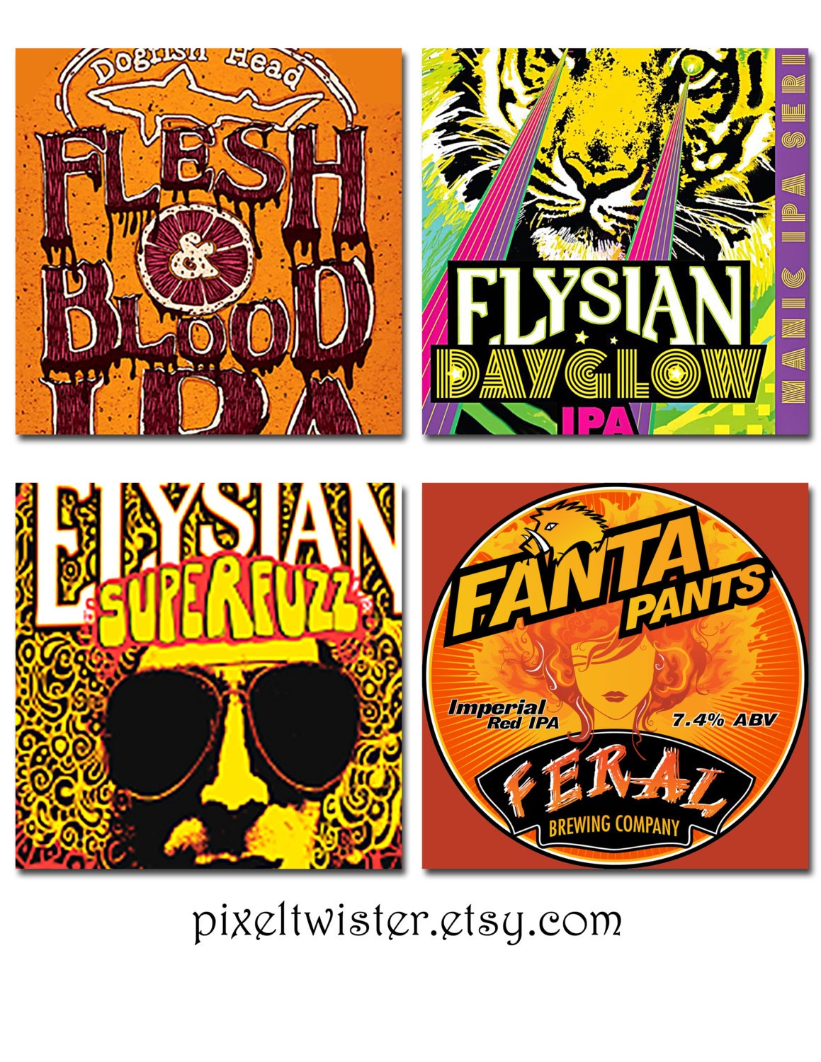 Beer Logo Coasters Can Art Bar Gift India Pale Ale Craft Hops Etsy