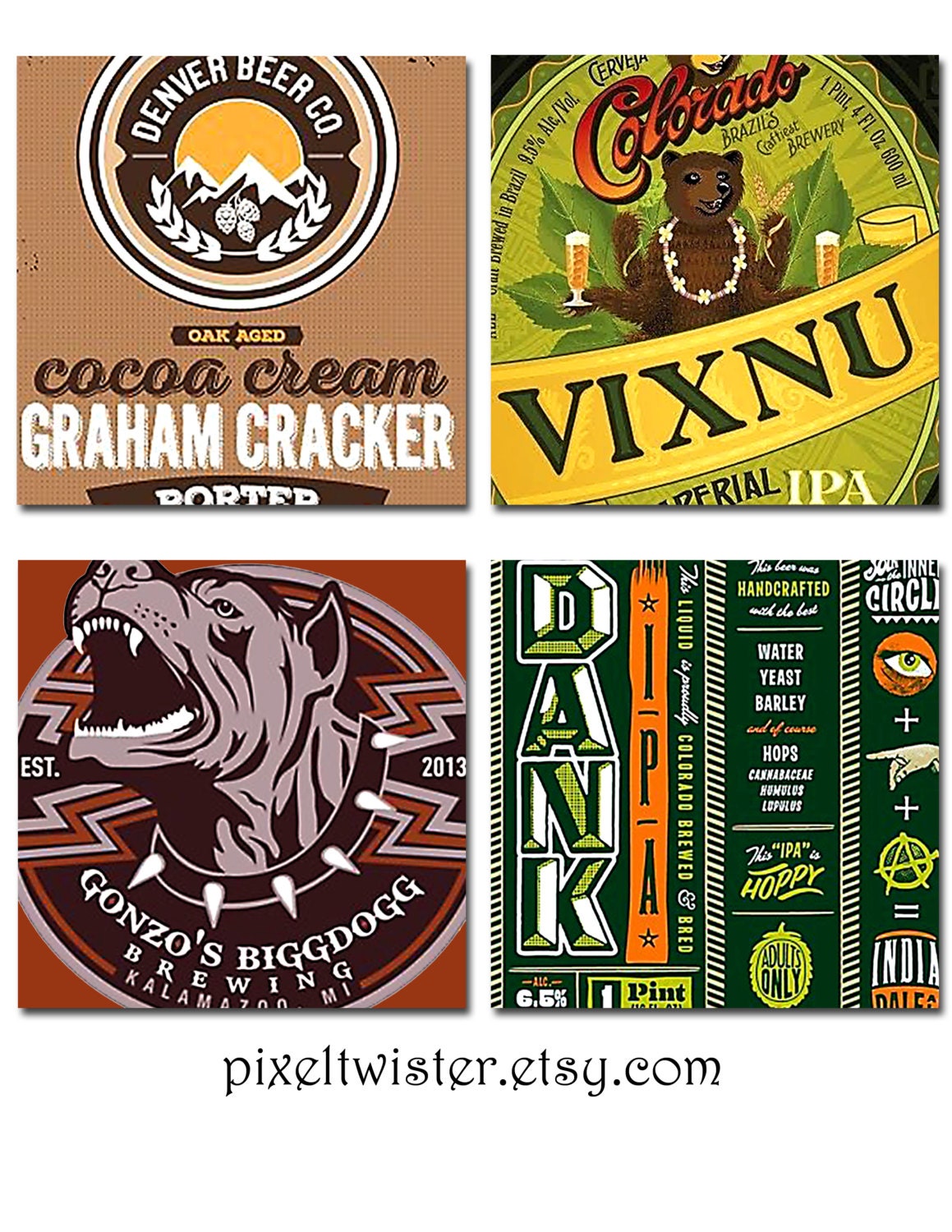 Beer Logo Coasters Can Art Bar Gift India Pale Ale Craft Hops Etsy