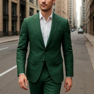 Emerald Green 2-Piece Suit Men, Elegant Formal Wear, Tailored Elegance for Formal & Business Events Wedding attire, Stylish Tailored Outfit.