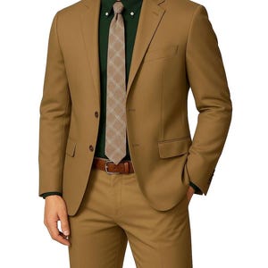 Men Suits Brown 2 Piece Slim Fit Two Button Wedding Groom Party Wear Coat Pant, Brown Slim Fit,  Brown Suit for Men, t, Tuxedo Gift For Him.