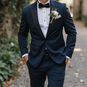 Blue Suit For Men,2 Piece Suit, Groom And Groomsmen Suit For Wedding, Slim Fit Suit, Tailored Suit, Prom Wear, bespoke for Men, Blue Tuxedo