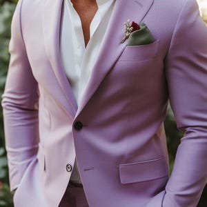Lavender 2-Piece Wedding Suit, Party Wear Suit,  Men&#39;s Clothing, Best Man Suits, Suit For Groom Gifts, Men Business Suit, Groom Wedding Wear