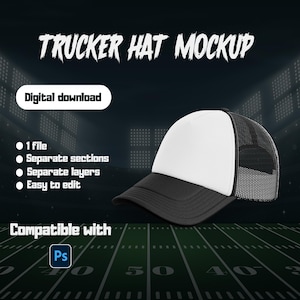 3D Trucker Hat Mockup: Editable PSD Template