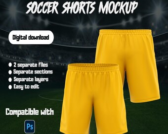 3D Soccer Shorts Mockup: Soccer Clothing Template (Photoshop File)