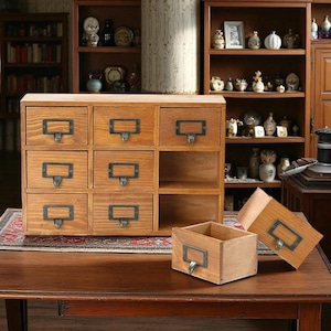 Large Wooden Drawer Storage Box – Decorative Organizer Bin for Living Room & Accessories