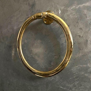 Unlacquered Brass Towel Ring: Handmade Solid Brass Bathroom Decor