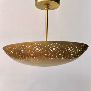 Sleek 6-Light Sputnik Ceiling Fixture – Raw Brass Mid-Century Modern Flush Mount Pendant