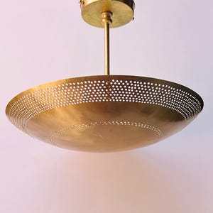 Sleek 6-Light Sputnik Ceiling Fixture – Raw Brass Mid-Century Modern Flush Mount Pendant