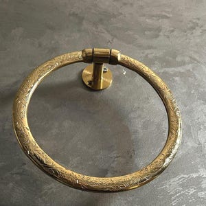 Unlacquered Brass Towel Ring: Handmade Solid Brass Bathroom Decor