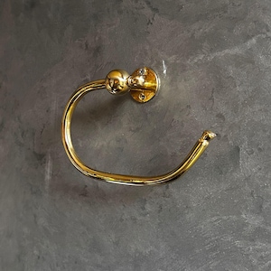 Handmade Unlacquered Brass Toilet Paper Holder - Vintage Style