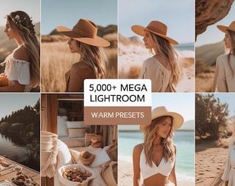 5000+ Lightroom Presets | Mobile & Desktop, Warm Tones (Digital Download)