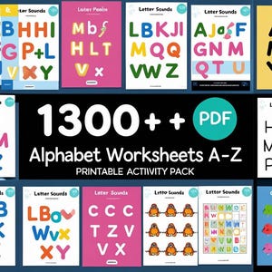 Alphabet Worksheets A-Z: Tracing & Phonics - Preschool Kindergarten (PDF Printable Activity Pack)