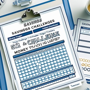 A6 Money Savings Challenge Bundle: Cash Envelope Trackers (PDF Download
