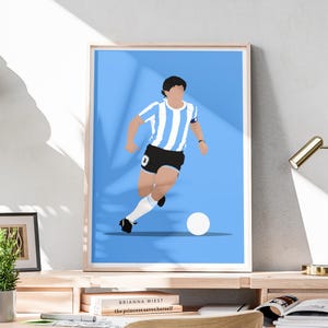 Maradona Poster | Football Wall Art | Argentina Soccer Print | Games Room Man Cave Bedroom Living Home Decor Sports Bar | A5 A4 A3