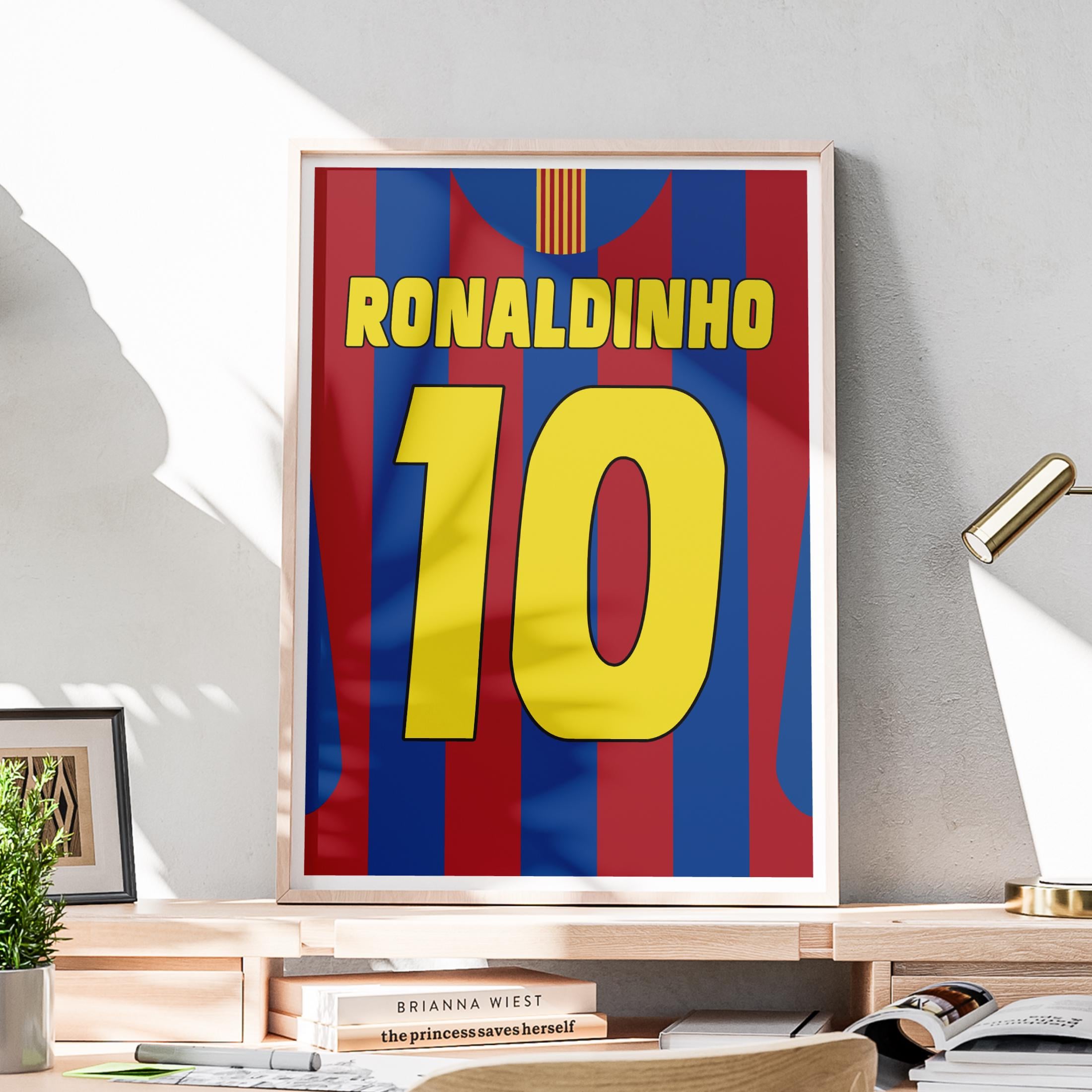 Cadre de chemise signé Ronaldinho Barcelona Machine - France