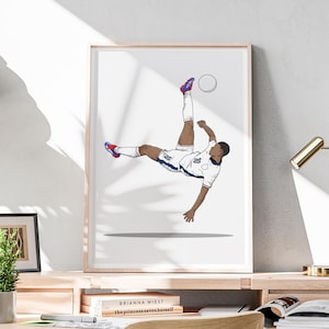 Jude Bellingham Poster | Football Wall Art | England Soccer Print | Games Room Man Cave Bedroom Living Room Home Decor Sports Bar | A5 A4 A3