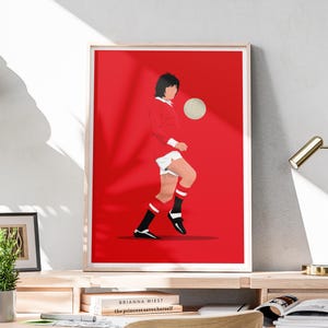 George Best Poster | Football Wall Art | Manchester Soccer Print | Games Room Man Cave Bedroom Living Home Decor Sports Bar | A5 A4 A3