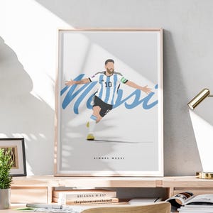 Lionel Messi Poster | Football Wall Art | Argentina Soccer Print | Games Room Man Cave Bedroom Living Room Home Decor Sports Bar | A5 A4 A3