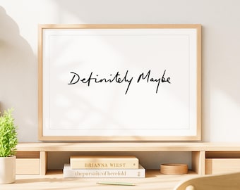 Definitely Maybe Print | Rock Music Wall Art | Oasis Poster | Office Bedroom Living Room Gallery Wall Home Decor | A5 A4 A3