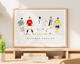 Cristiano Ronaldo Print Download | Football Wall Art | CR7 Soccer Print | Games Room Man Cave Bedroom Living Room Home Decor Sports Bar