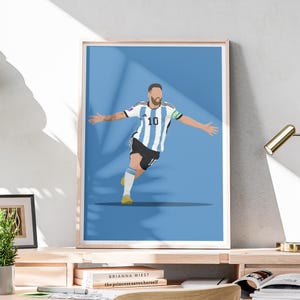 Lionel Messi Poster | Football Wall Art | Argentina Soccer Print | Games Room Man Cave Bedroom Living Home Decor Sports Bar | A5 A4 A3
