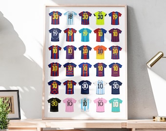 Lionel Messi Print | Download Football Wall Art | Messi Soccer Shirt Print | Games Room Man Cave Bedroom Living Home Decor Sports Bar