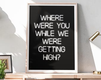 Champagne Supernova Print | Rock Music Wall Art | Download | Neon Music Lyrics | Oasis Poster | Office Bedroom Living Room Bar Man Cave