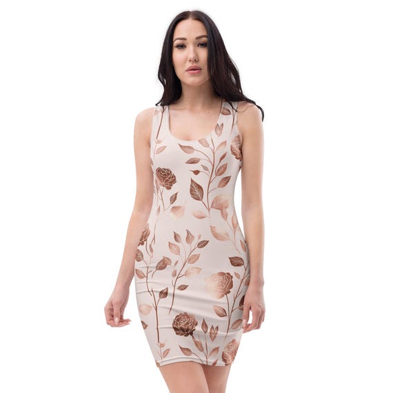 birthday rose gold bodycon dress Pink Floral | Elegant Chic Fitted Occasion Dress | Gift for Her Config Size:XL/2XL The original party girl Six drawer long sleeve turtleneck dresses
