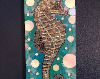 Seahorse - original fine art mosaic