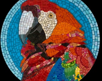 Parrot - Original round mosaic