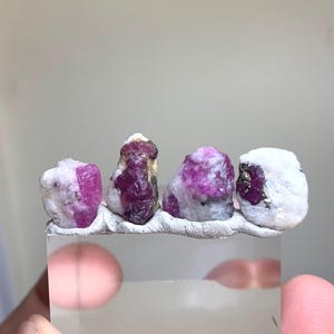 Pink Ruby Crystals On Matrix lot From Afghanistan - Small Rough Ruby Stones