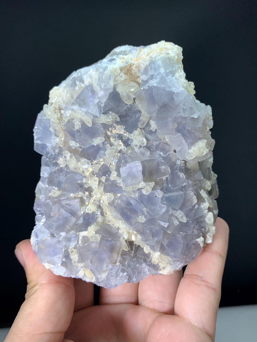 Indigo Clusters Unique Raw Indigo Blue Fluorite Cluster With Calcite - Large Cubic ...